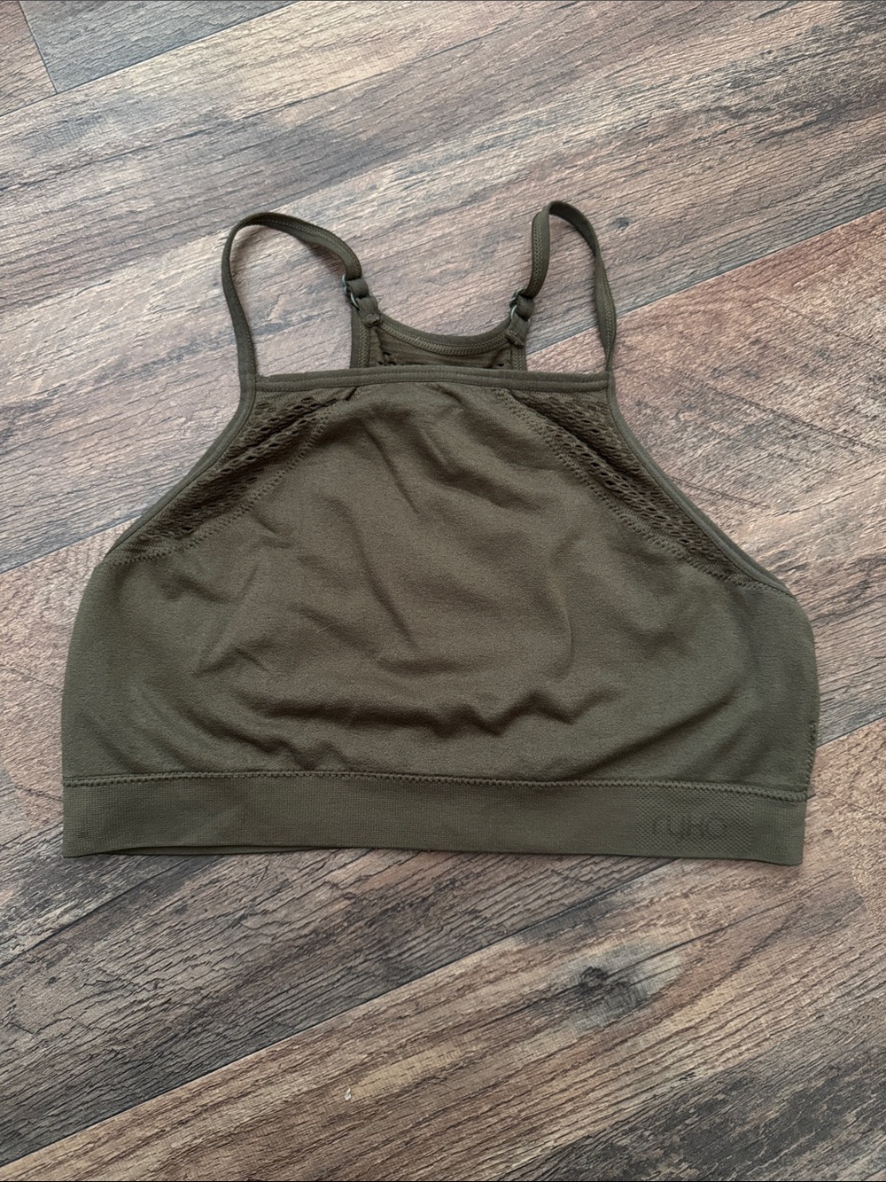 Ryka Women’s Olive Green High Neck Sports Bra - No Pads Size Medium